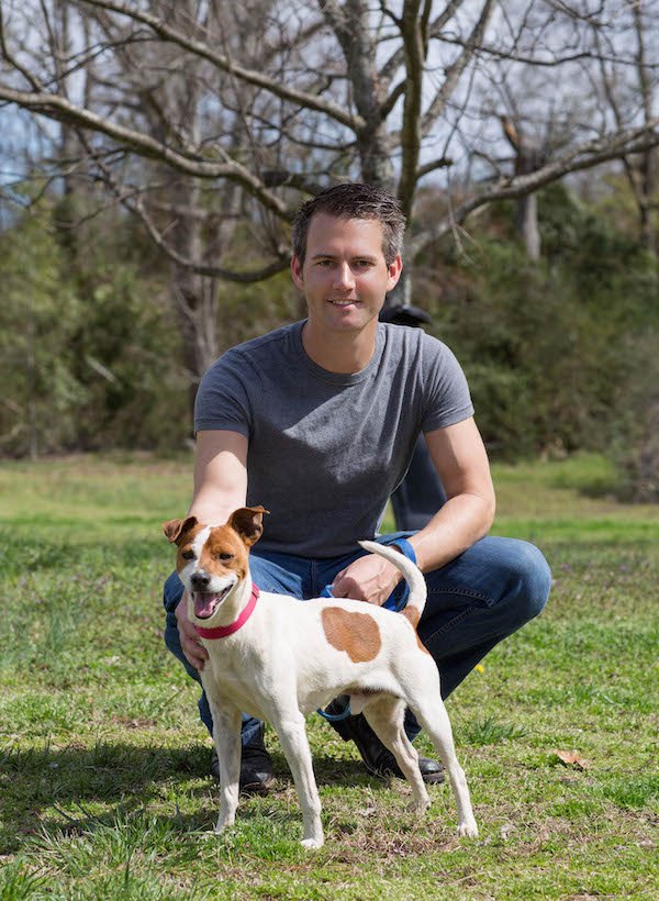 Kevin Schwutke with Flash, a Jack Russell Terrier