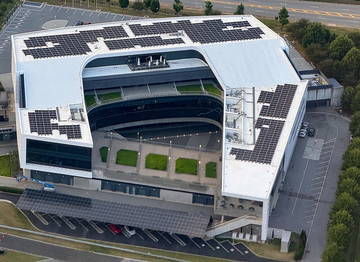 Aerial view of One Porsche Drive, Porsche’s North American headquarters in Atlanta